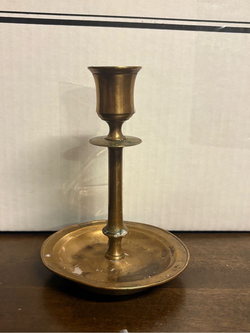 Antique solid brass chamberstick